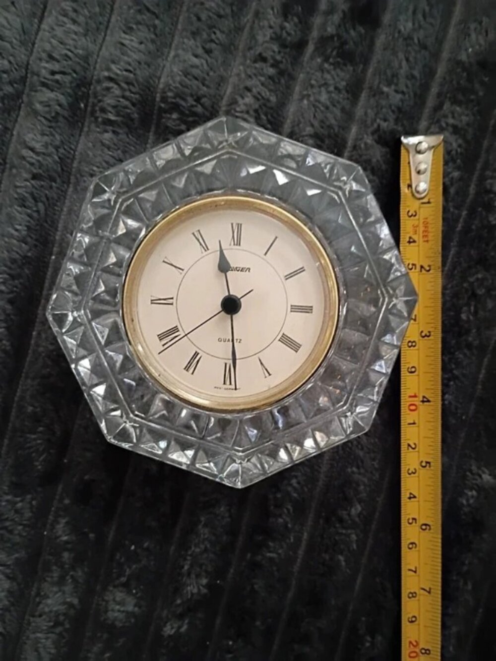 Vintage Staiger West Germany Crystal Octagon Quartz Desk Clock